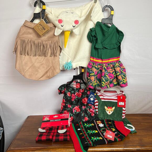 Found My Animal Other - Small Dog Clothes Bundle Fringe Coat Unicorn Towel Floral Dress Sweater Holiday